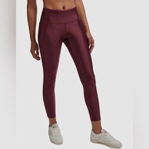 Reebok Lux shine dark maroon Leggings New S